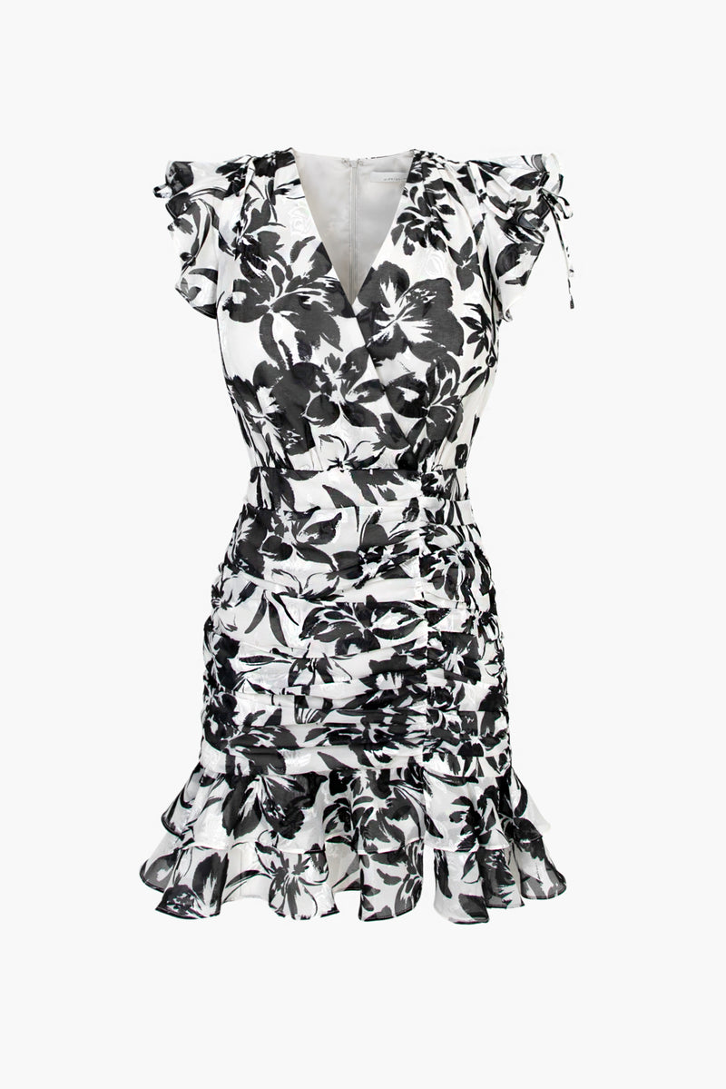Camila Ruched Textured Mini Dress