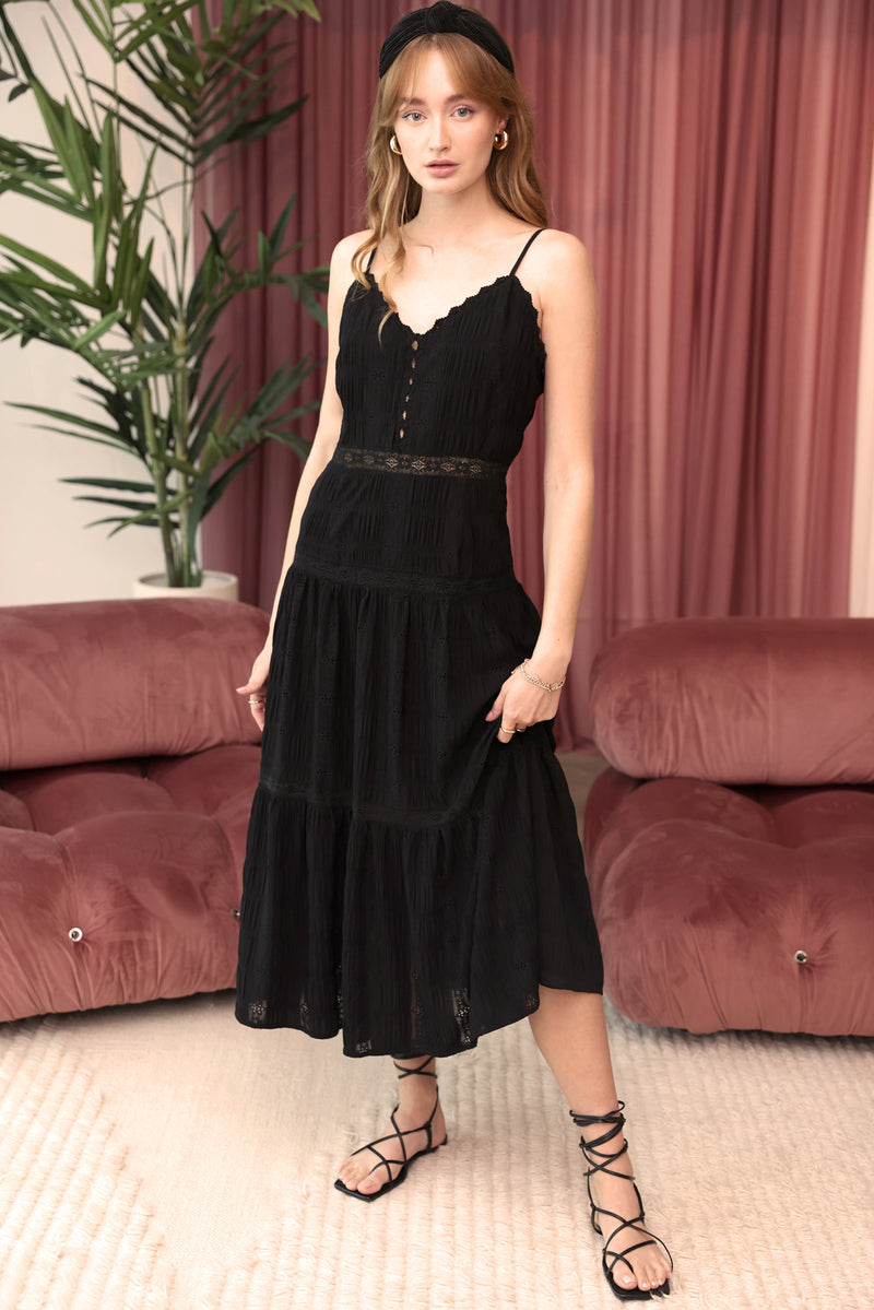 Raven Lace Knit Tiered Maxi Dress - FINAL SALE