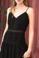 Raven Lace Knit Tiered Maxi Dress