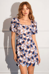 Giselle Lace Puff Sleeve Cutout Mini Dress