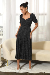 Charlize Bow Shoulder Drop Waist Dress