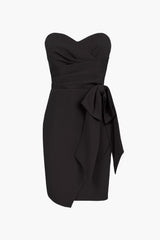 Cindy Strapless Bow Front Mini Dress
