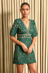 Dana Short Sleeve V-Neck Mini Dress