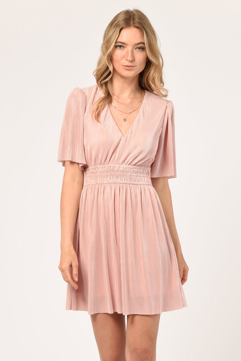 Jenis Plisse Waist Detail Mini Dress