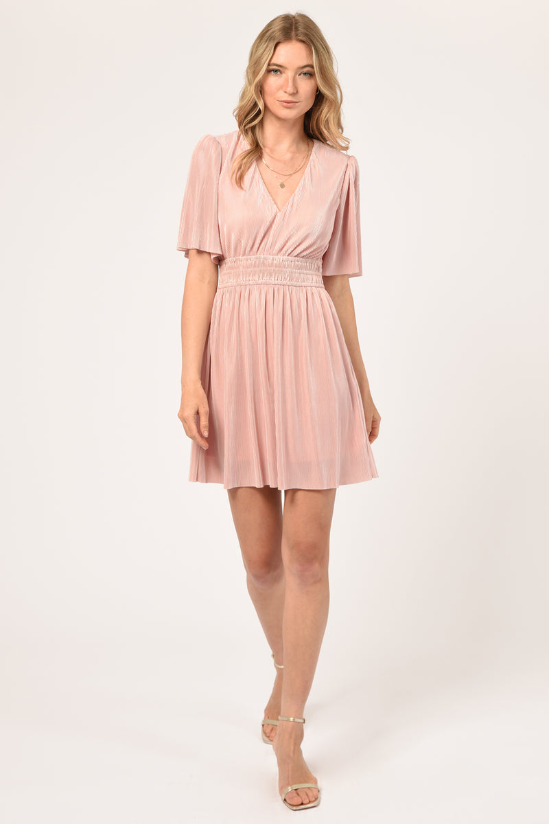 Jenis Plisse Waist Detail Mini Dress