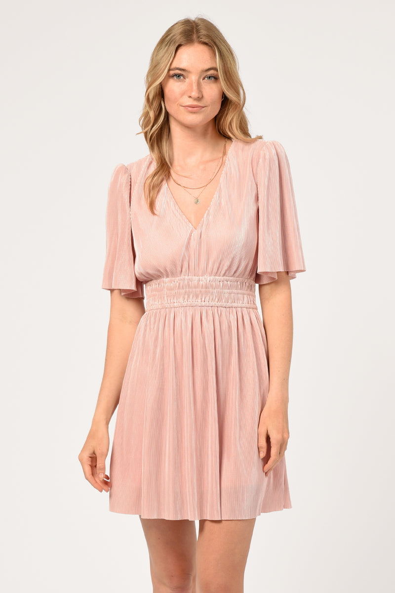 Jenis Plisse Waist Detail Mini Dress