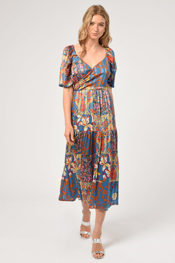 Helena Chiffon Open Back Midi Dress