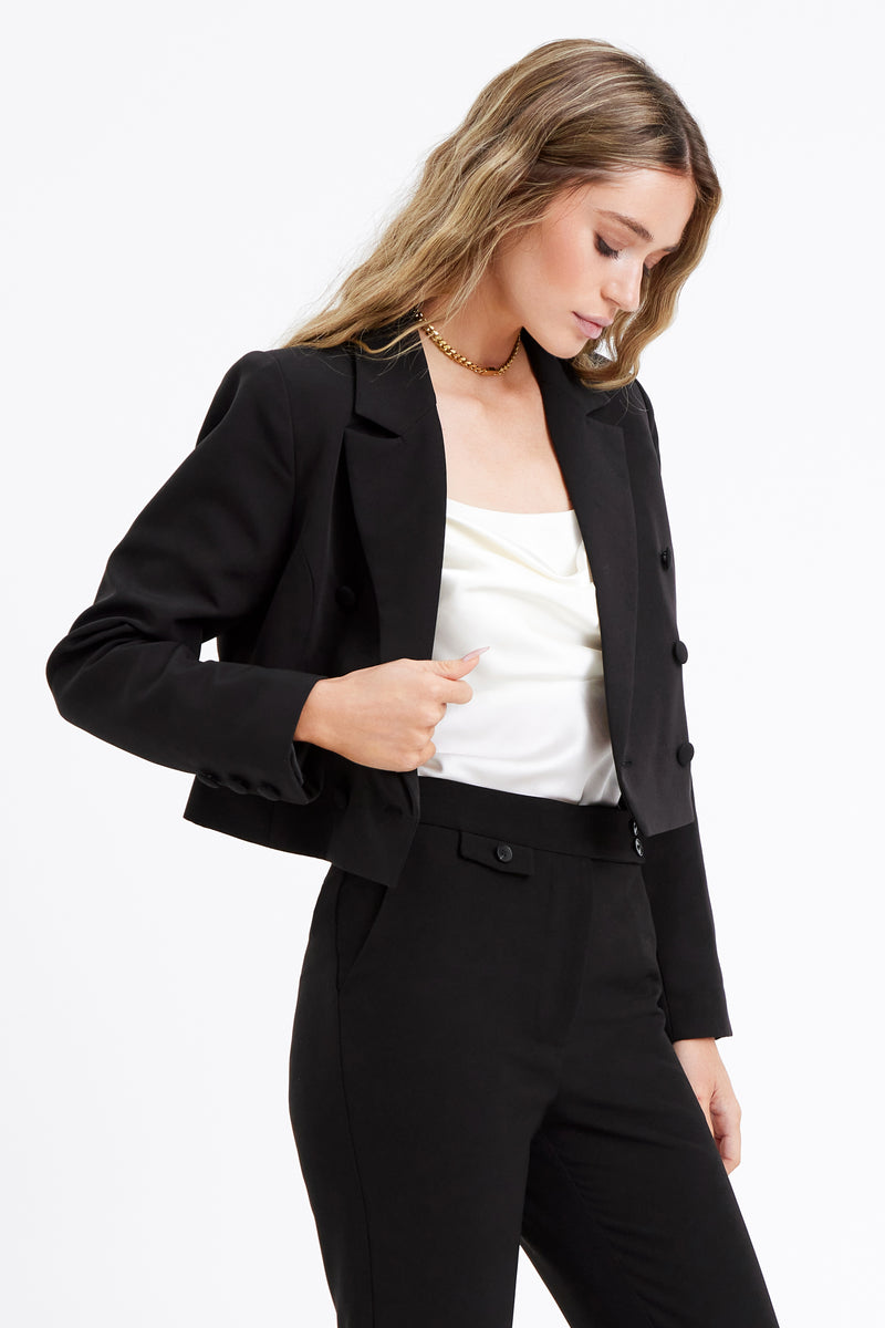 Gretchen Double Breasted Cropped Blazer