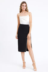 Jules Crystal Slit Midi Skirt