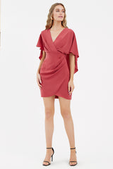 Julia Surplice Cape Mini Dress