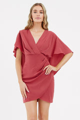 Julia Surplice Cape Mini Dress