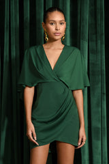 Julia Surplice Cape Mini Dress