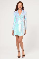 Paula Iridescent Sequin Mini Blazer Dress