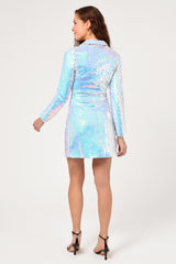 Paula Iridescent Sequin Mini Blazer Dress