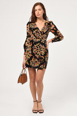 Abby Velvet Burnout Wrap Mini Dress