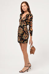 Abby Velvet Burnout Wrap Mini Dress