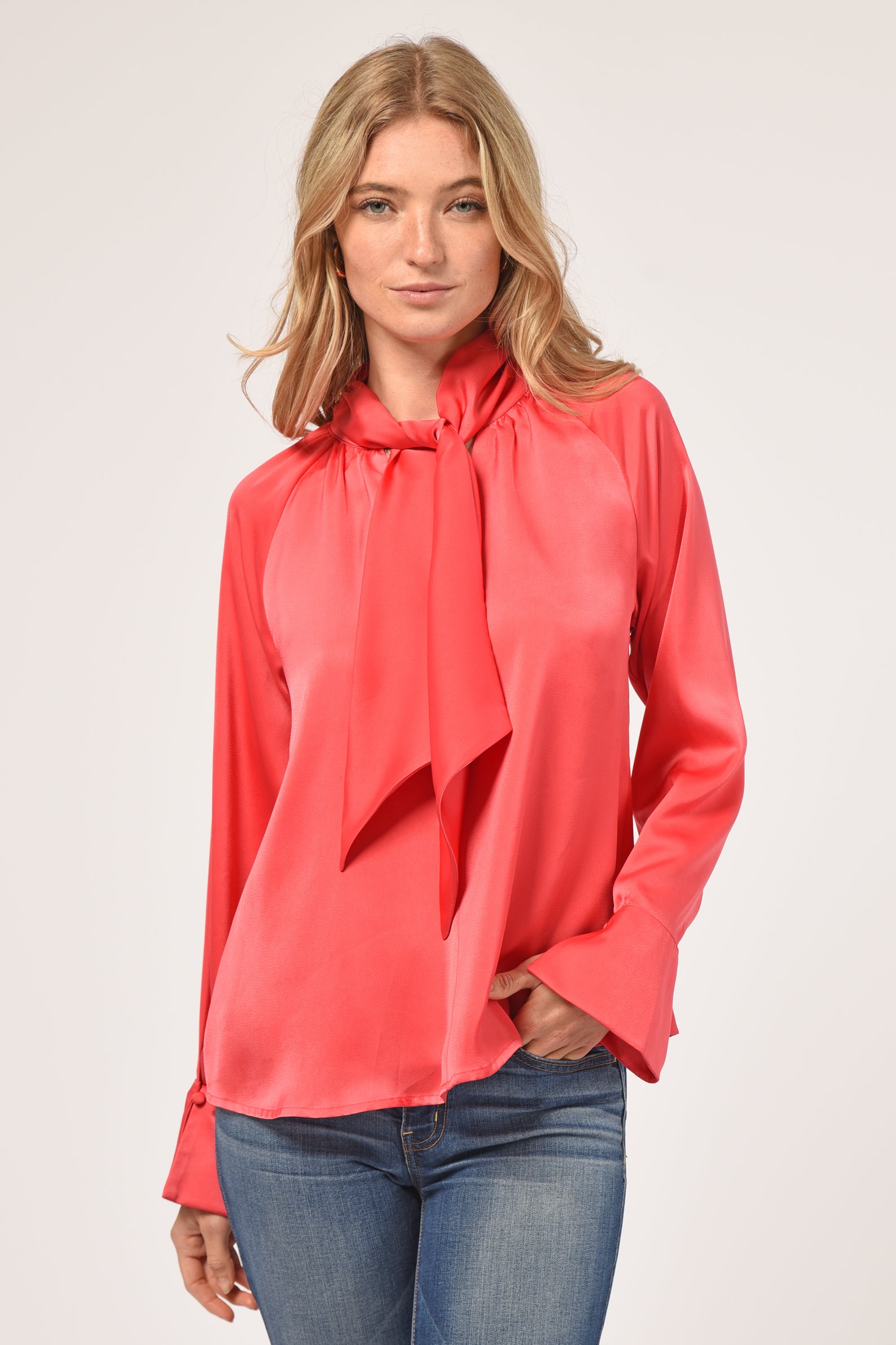 Erin Scarf Neck Blouse Adelyn Rae - Main Image