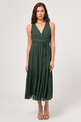 Kinton Tie Front V-Neck Maxi Dress