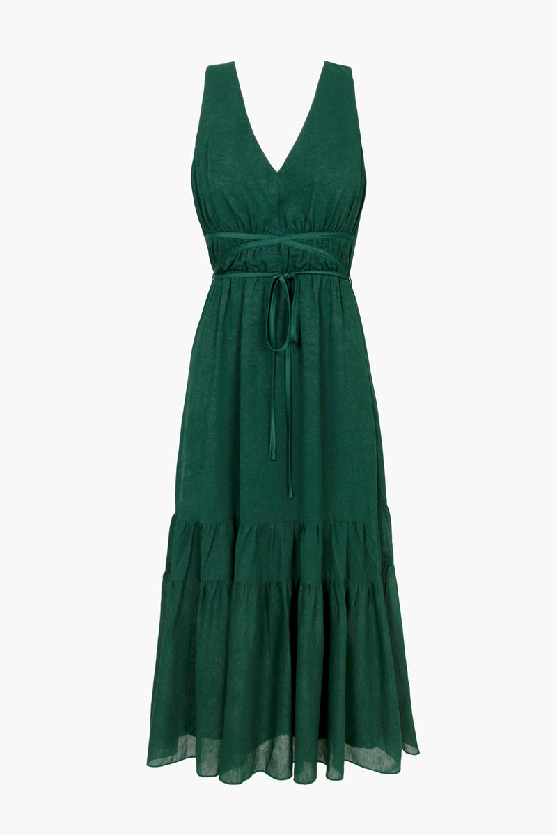 Kinton Tie Front V-Neck Maxi Dress