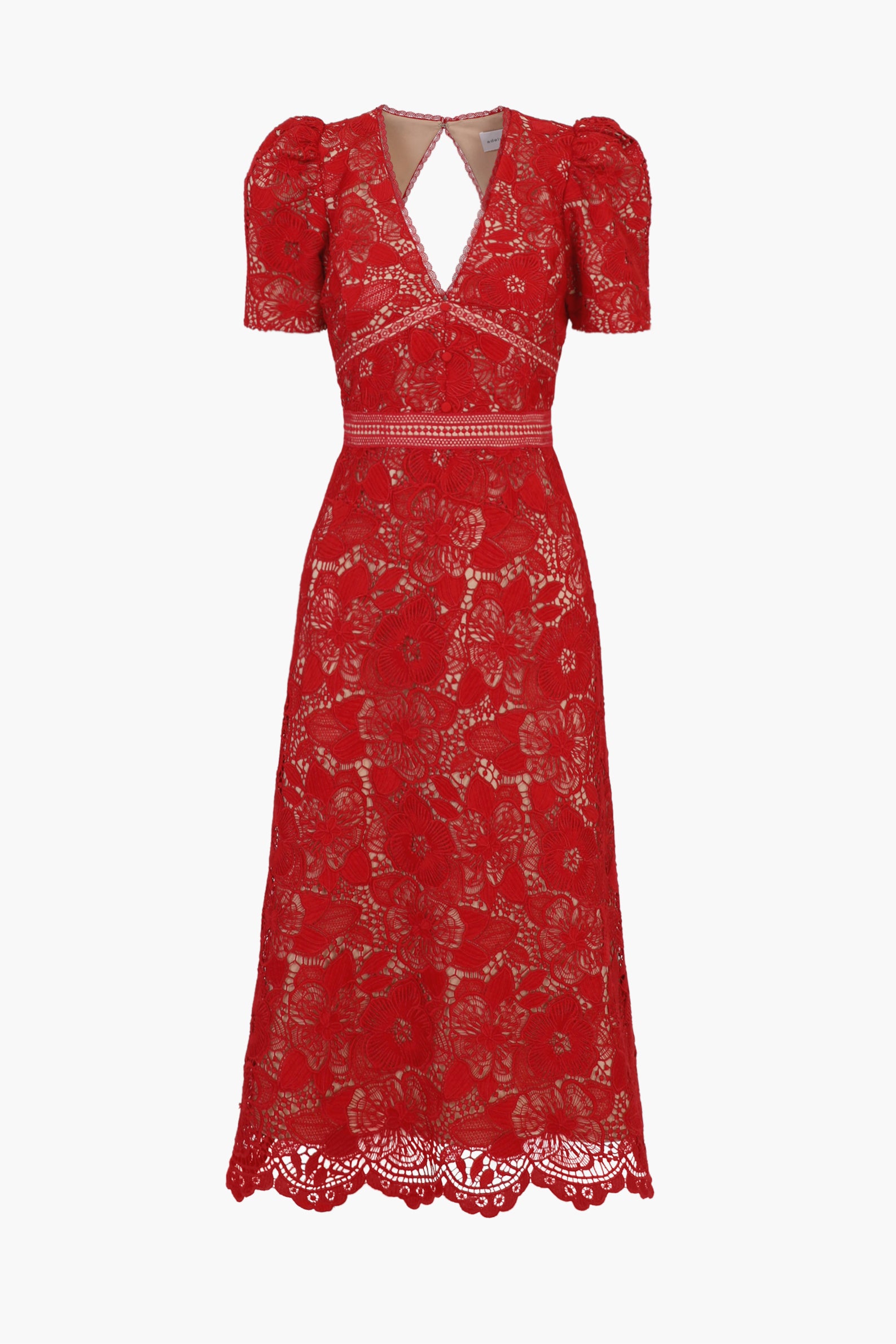 Rhana Open Back Lace Midi Dress