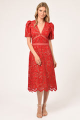 Rhana Open Back Lace Midi Dress
