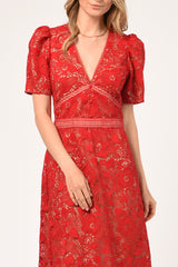 Rhana Open Back Lace Midi Dress