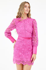 Luana Lace Wide Cuff Mini Dress