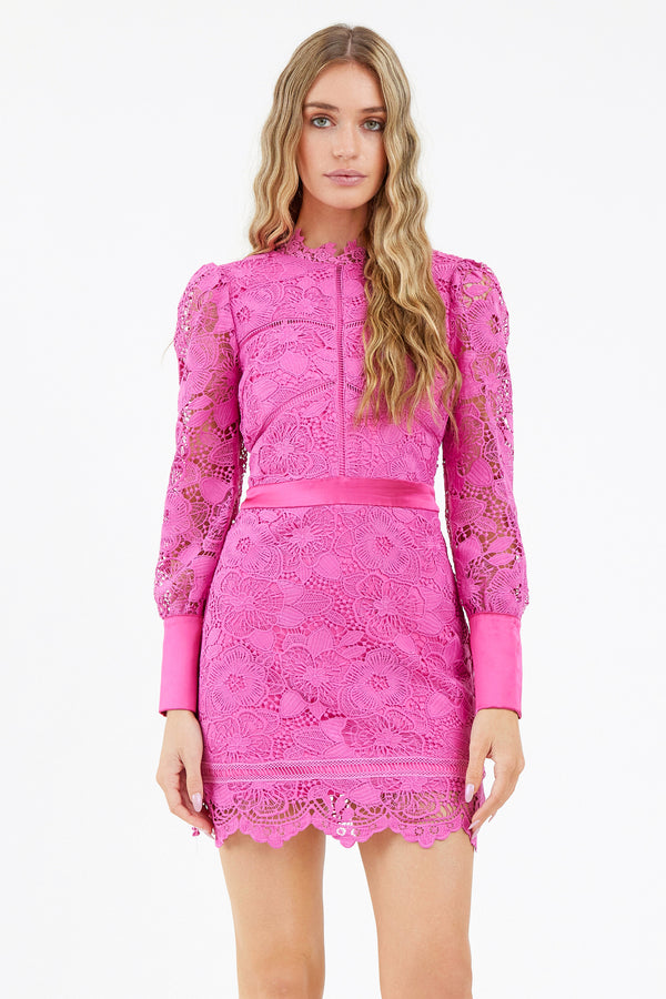 Luana Lace Wide Cuff Mini Dress