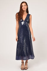 Konnie Tie Back Midi Sequin Dress