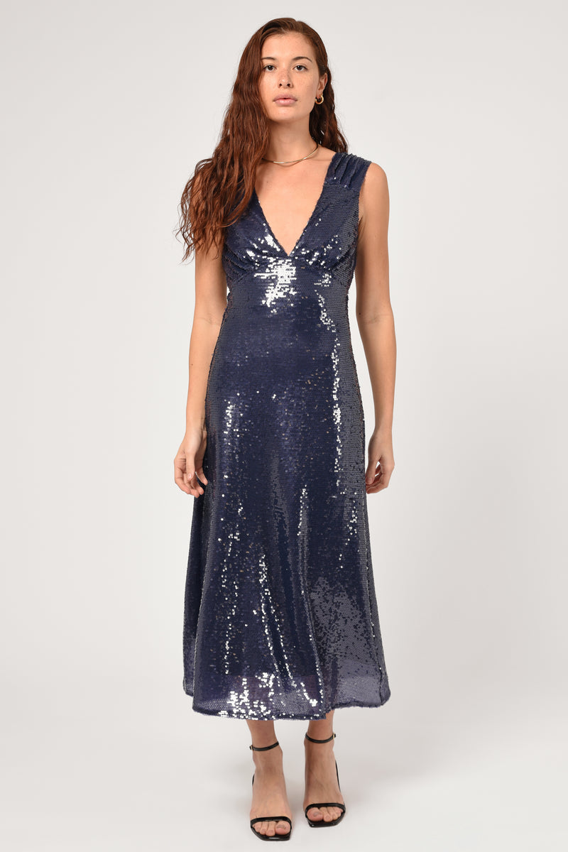 Konnie Tie Back Midi Sequin Dress