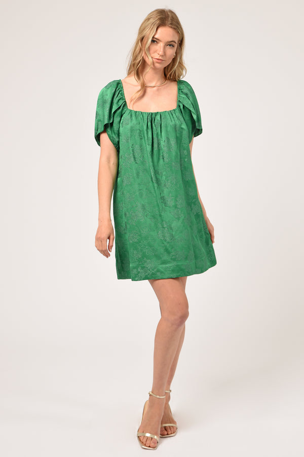 Kelsey Tulip Sleeve Jacquard Shift Dress - FINAL SALE