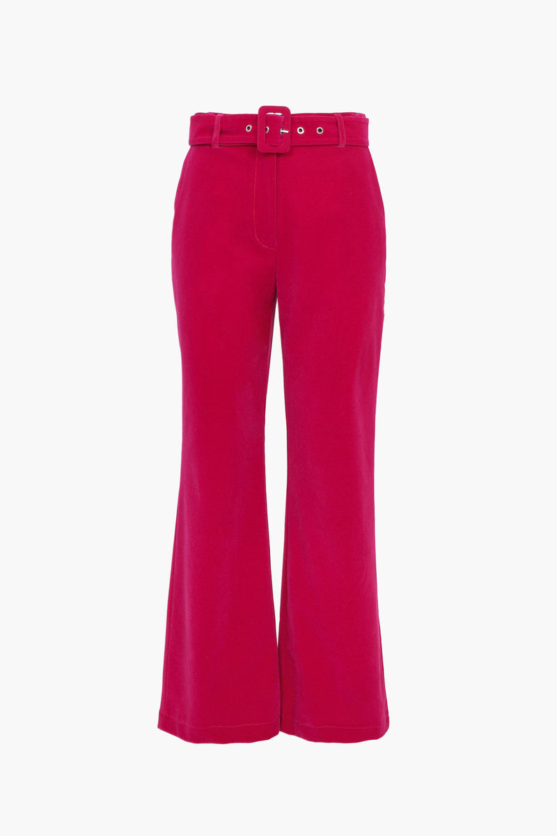 Bella Belted Velvet Trousers