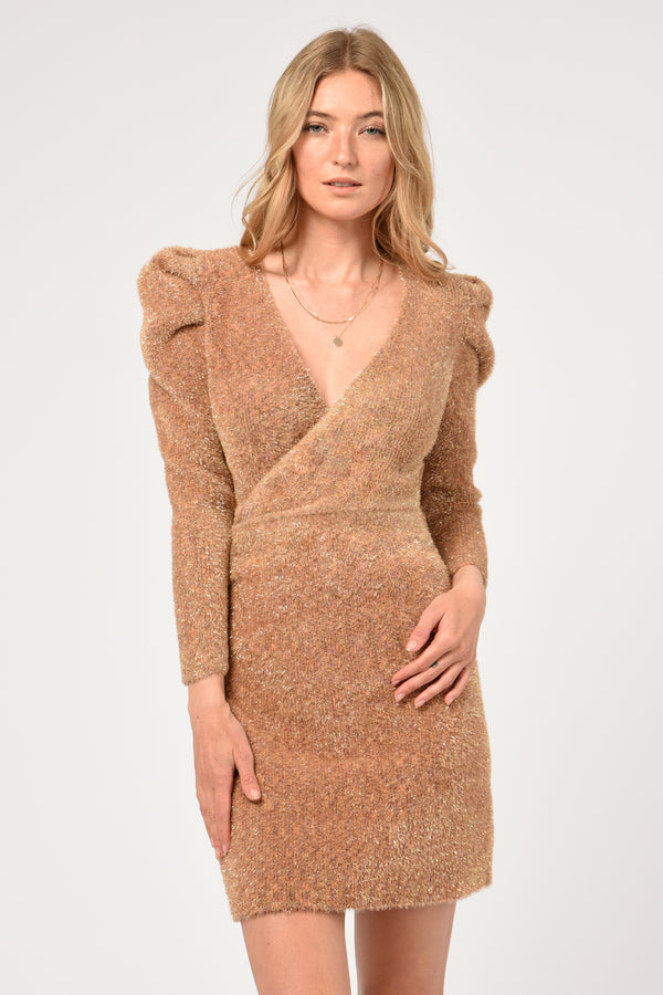 Zosha Lurex Wrap Knit Dress