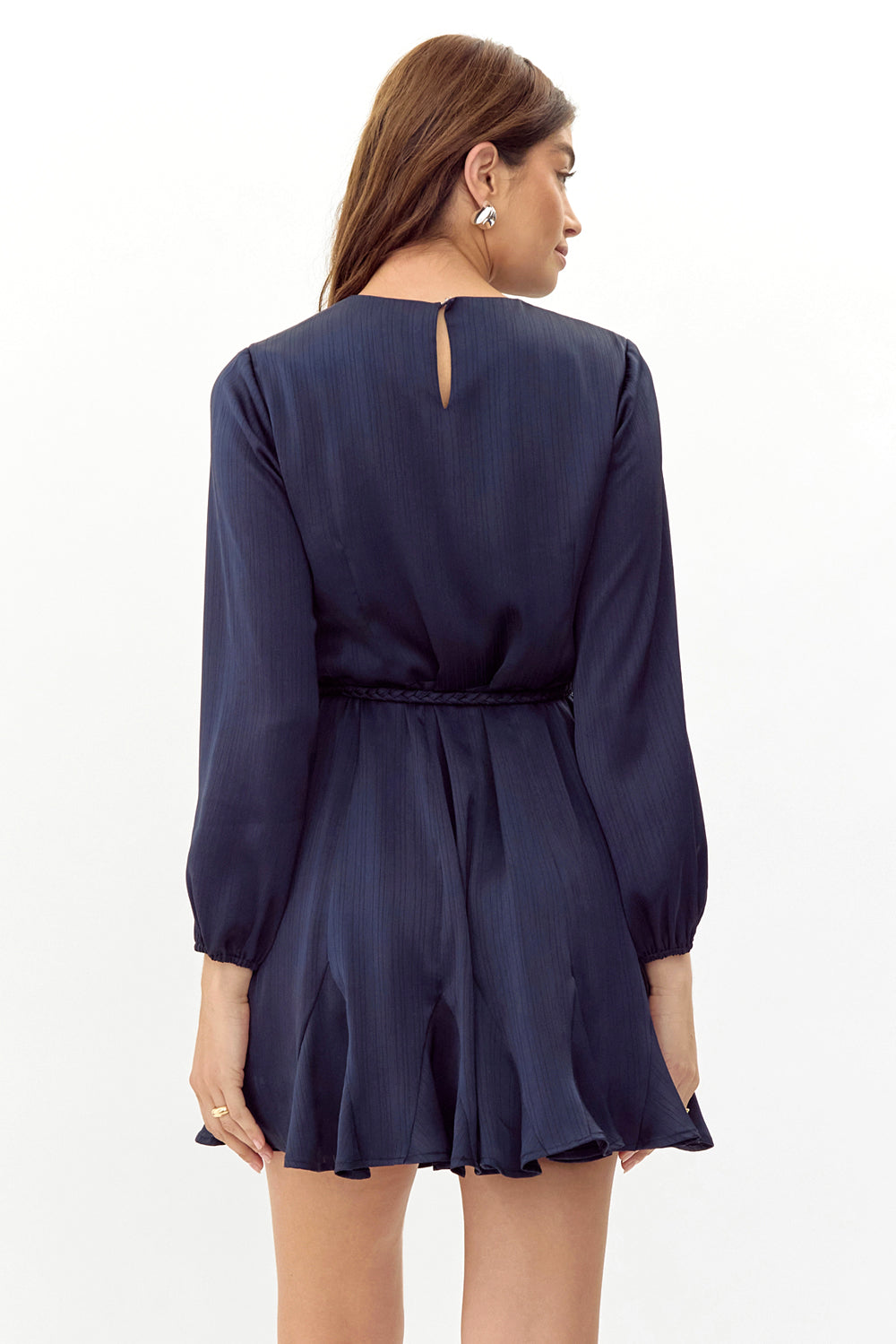 Demi Godet Dress with Braided Belt