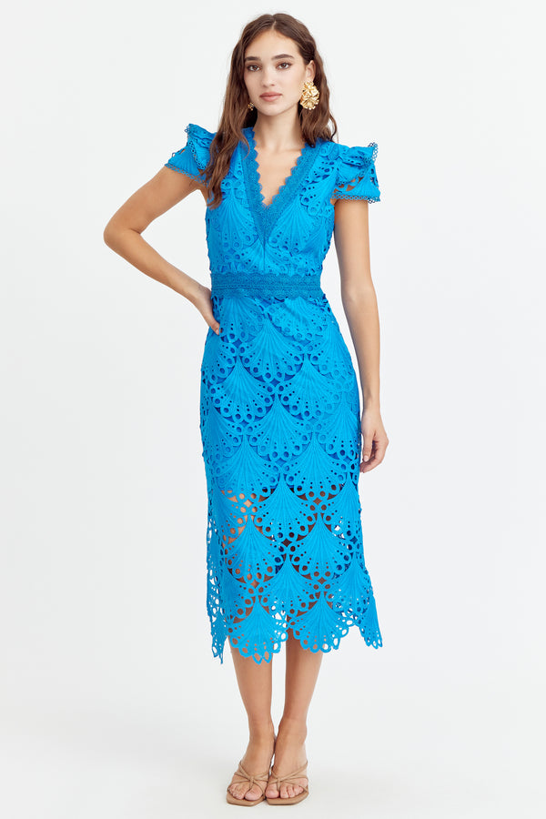 Mia 3D Embroidered Midi Dress