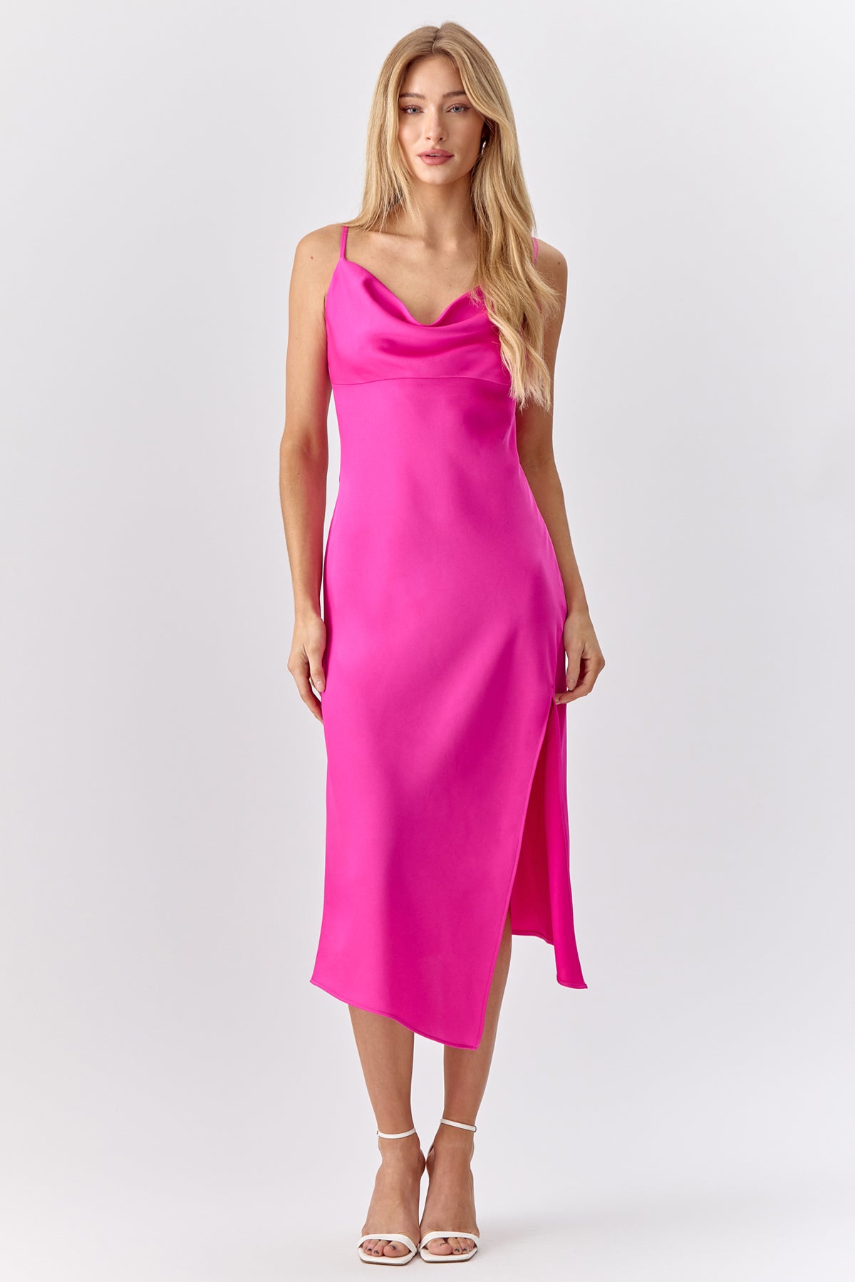 Faith Front Slit Slip Dress