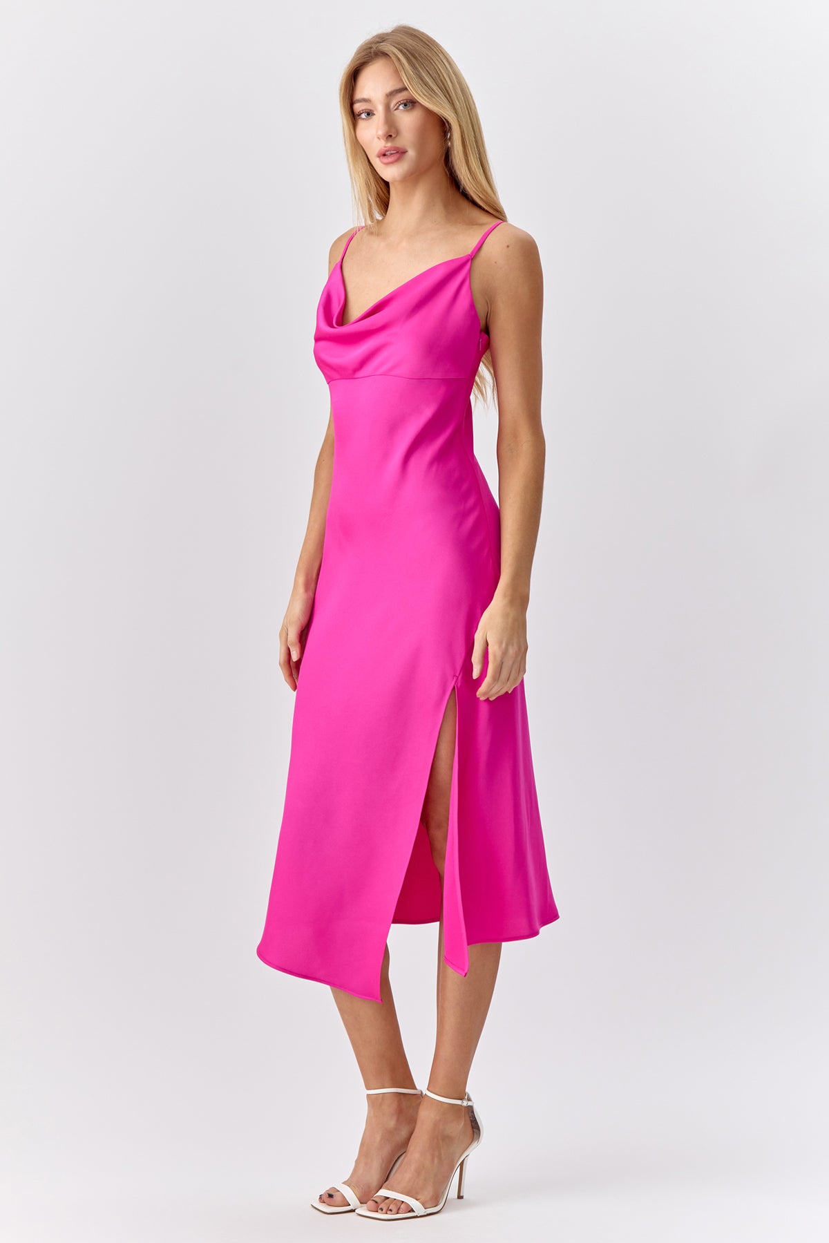 Faith Front Slit Slip Dress