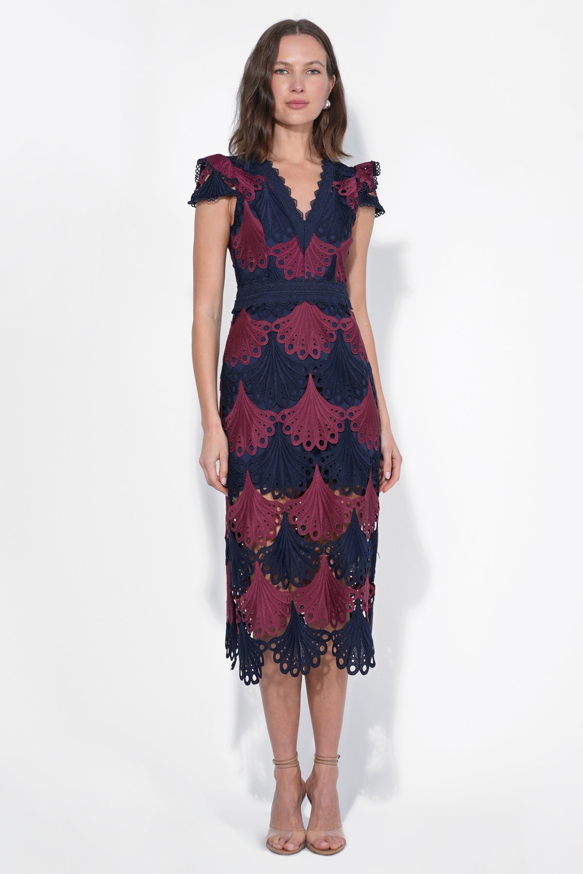 Mia Crochet Lace Midi Dress