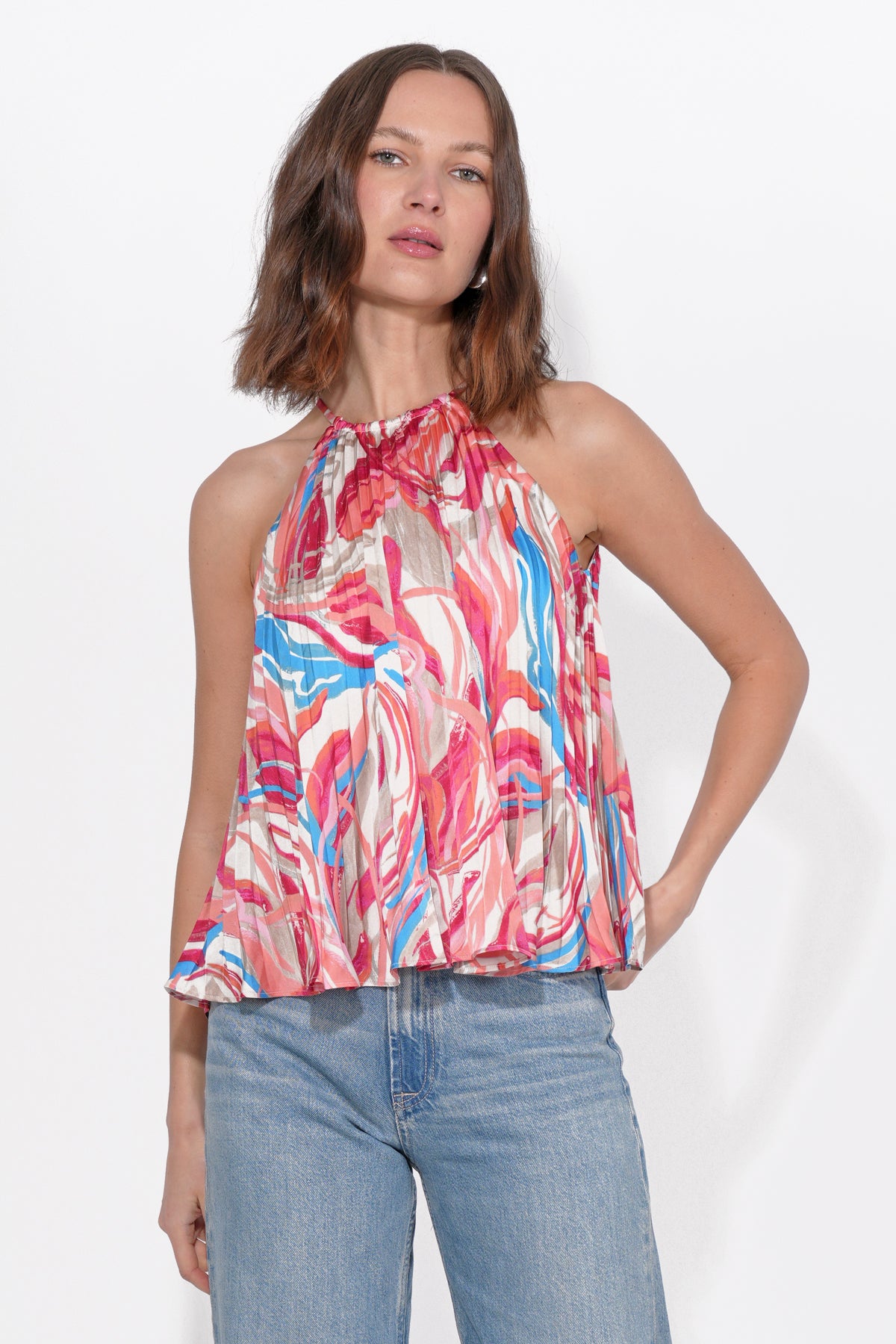 Loretta Pleated Halter Top