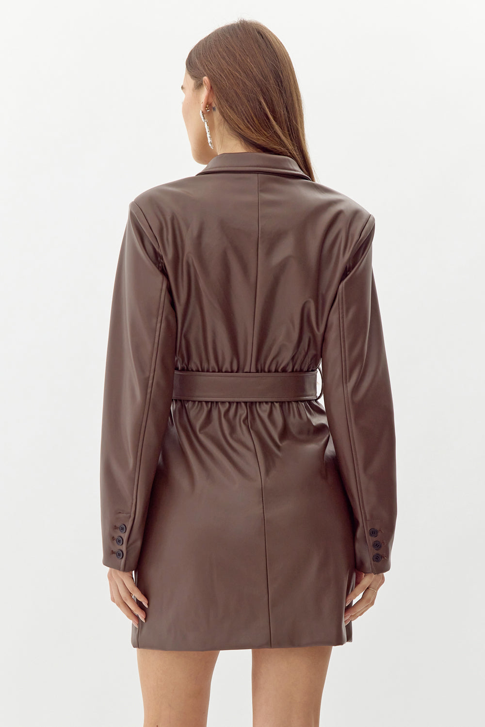 Sabrina Vegan Leather Blazer Dress