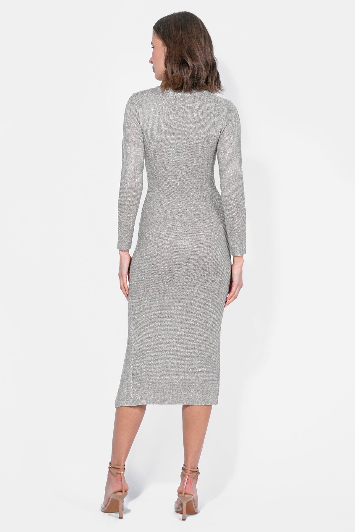 Estelle Metallic Knit Midi Dress