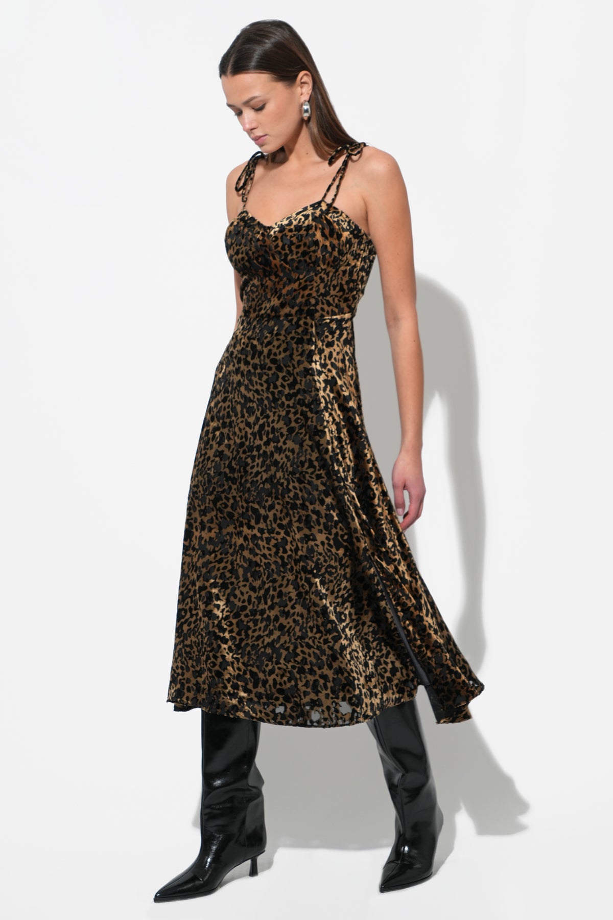 Weslena Bustier Burnout Midi Dress
