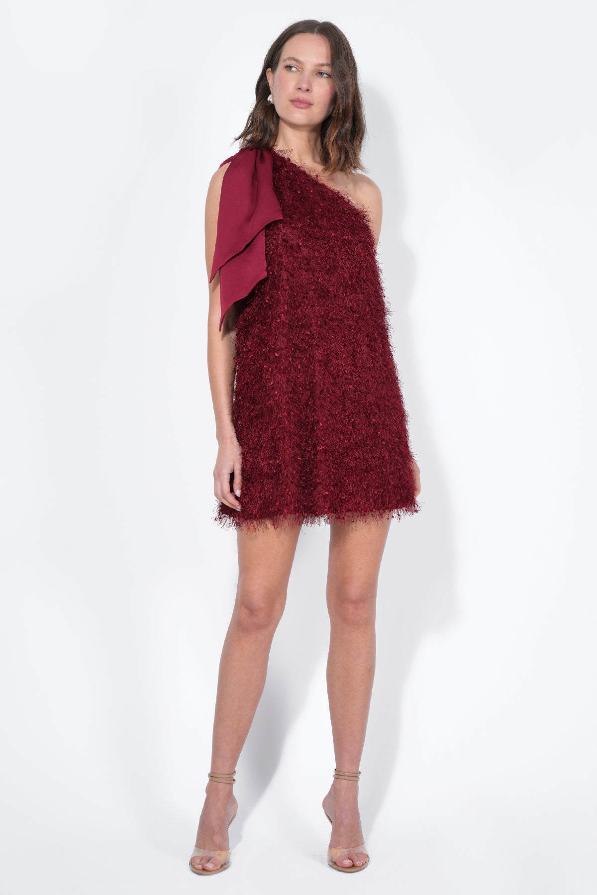 Elisha One Shoulder Fringe Mini Dress