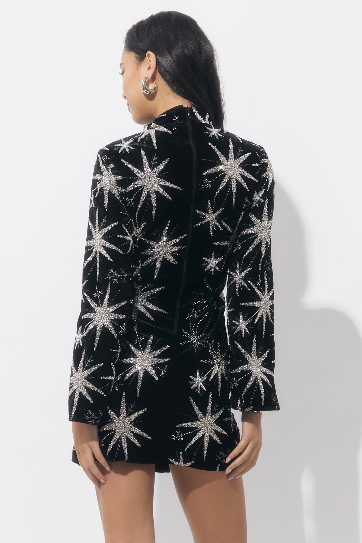 Eden Embellished Slit Sleeve Mini Dress