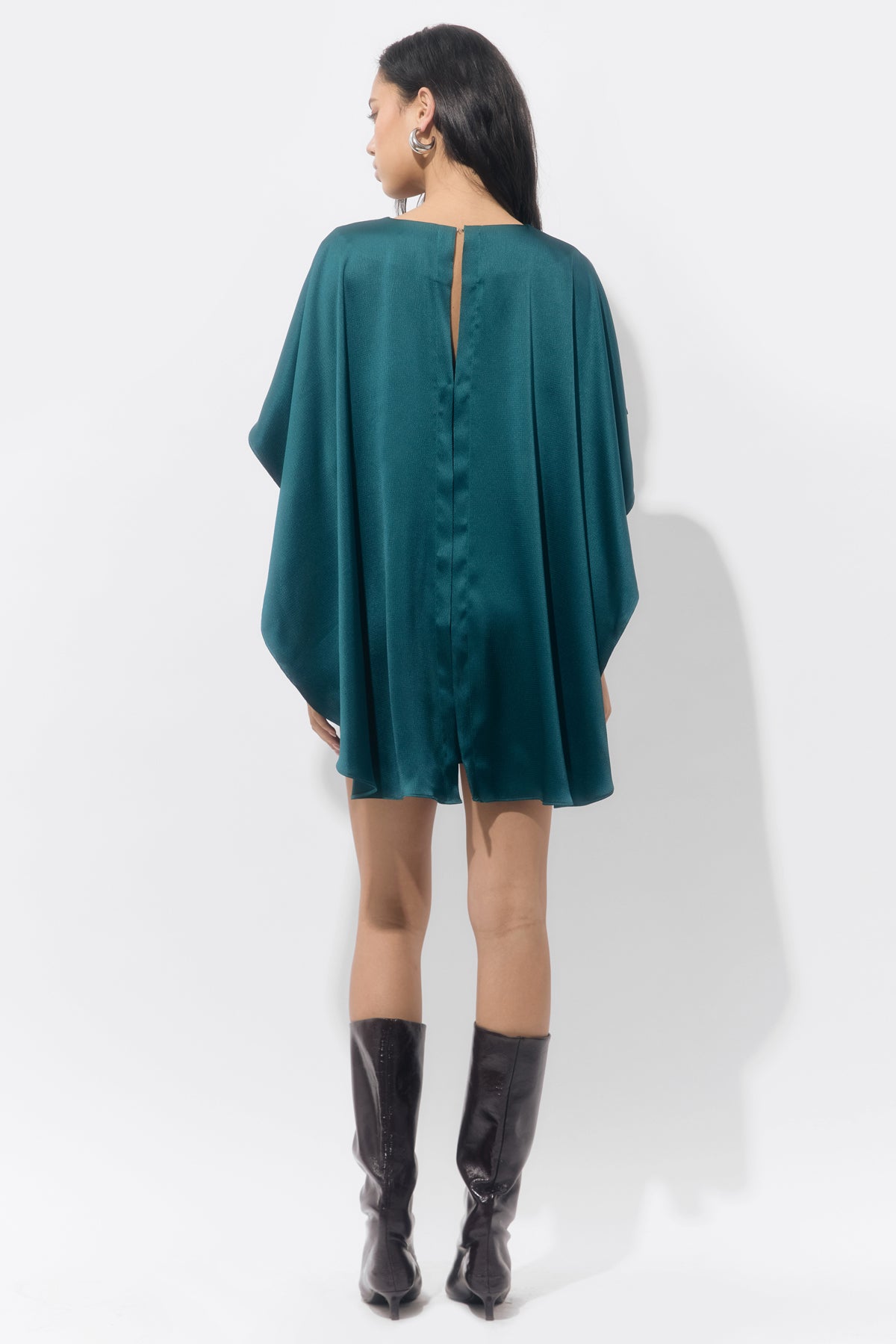 Aria Satin Cape Mini Dress