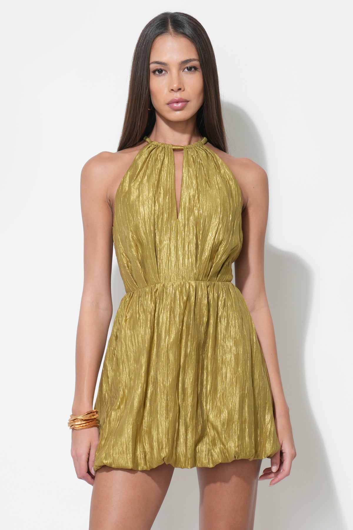 Shelley Bubble Satin Mini Dress