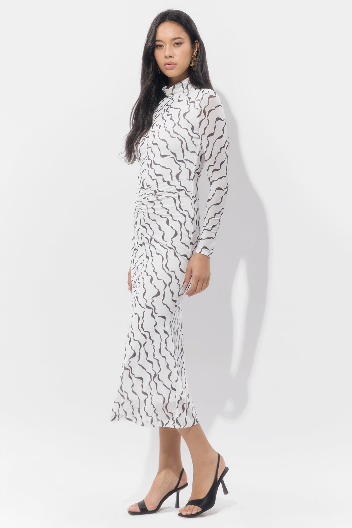 Madeline Printed Mesh Maxi Dress