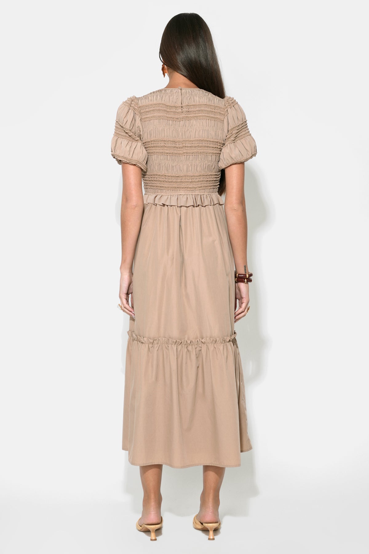 Erin Short Sleeve Smocked Midi Dress