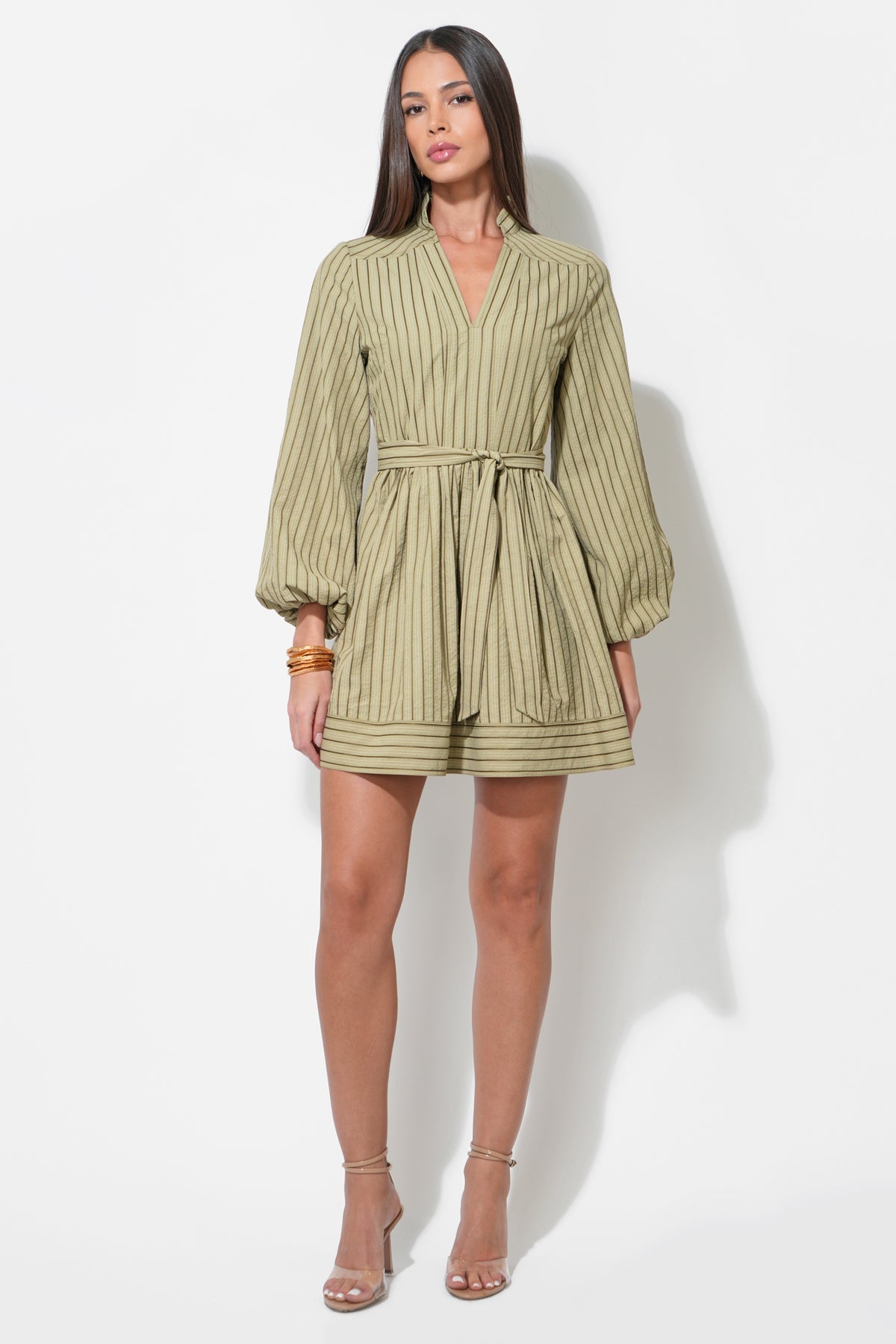 Marnie Embroidery Stripe Mini Dress
