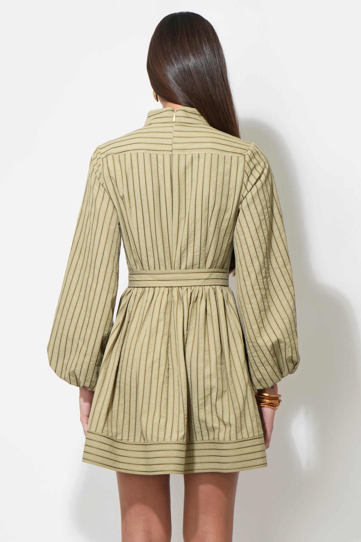 Marnie Embroidery Stripe Mini Dress